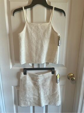 NWT Girls Natural White art class Crocheted Tank & Skirt Set size XL (14/16